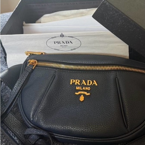 Prada Navy Leather Crossbody Bag - Picture 1 of 16